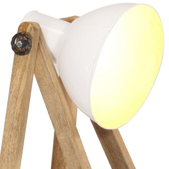 Vloerlampen 3 st E27 massief mangohout wit 7