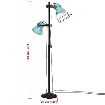 Vloerlamp 25 W E27 25x25x90/160 cm verweerd blauw 11
