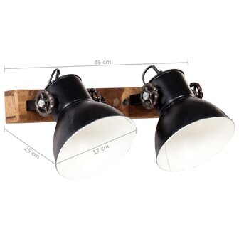 Wandlamp industrieel E27 45x25 cm zwart 11