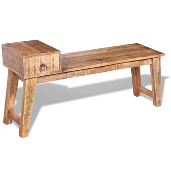 Bankje met lade 120x36x60 cm massief mangohout 1