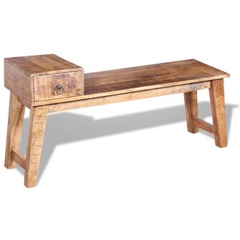 Bankje met lade 120x36x60 cm massief mangohout 3