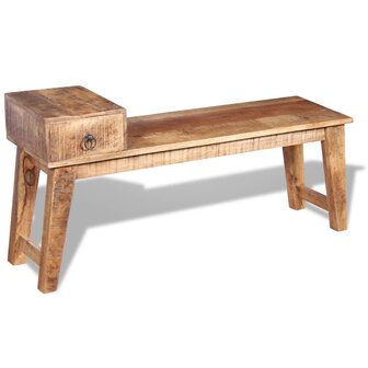 Bankje met lade 120x36x60 cm massief mangohout 5