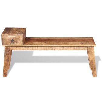 Bankje met lade 120x36x60 cm massief mangohout 7