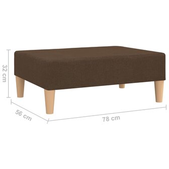 Voetenbank 78x56x32 cm stof bruin 6