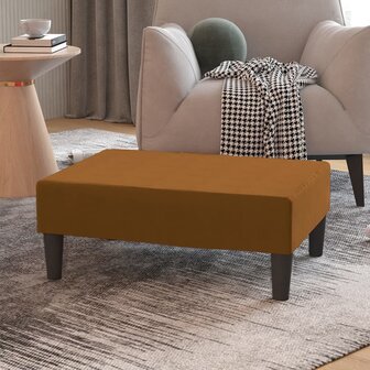 Voetenbank 78x56x32 cm fluweel bruin 1