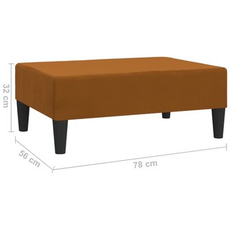 Voetenbank 78x56x32 cm fluweel bruin 6