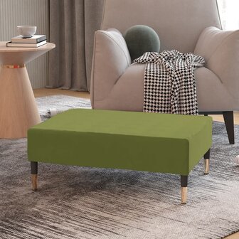 Voetenbank 78x56x32 cm fluweel lichtgroen 1
