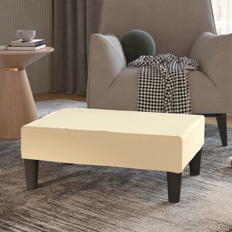 Voetenbank 78x56x32 cm kunstleer cr&egrave;mekleurig  1