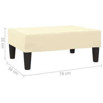 Voetenbank 78x56x32 cm kunstleer cr&egrave;mekleurig  6