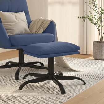 Voetenbank 60x60x36 cm stof blauw 1