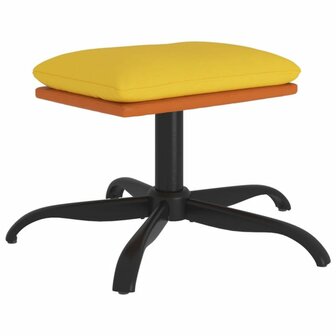 Voetenbank 60x60x36 cm stof en kunstleer mosterdgeel 2