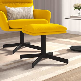 Voetenbank 60x60x36 cm fluweel mosterdgeel 1