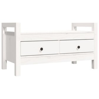 Halbankje 80x40x43 cm massief grenenhout wit 2