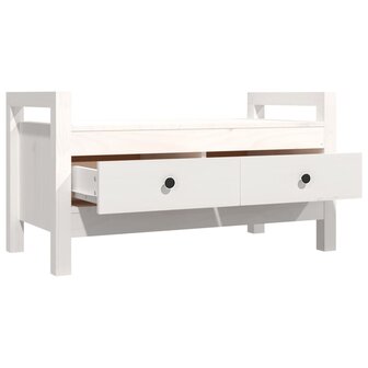 Halbankje 80x40x43 cm massief grenenhout wit 3