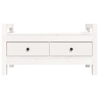 Halbankje 80x40x43 cm massief grenenhout wit 4