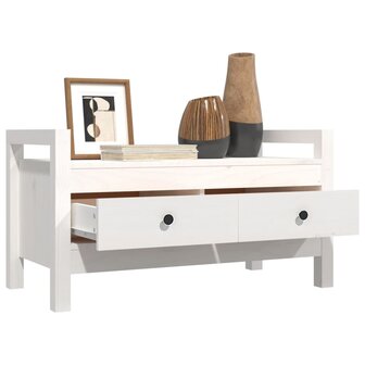 Halbankje 80x40x43 cm massief grenenhout wit 7