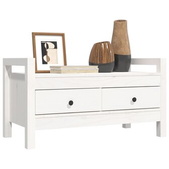 Halbankje 80x40x43 cm massief grenenhout wit 8