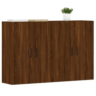 Hangkasten 2 st bewerkt hout bruin eikenkleur 3