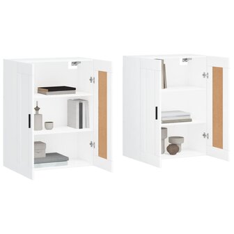 Hangkasten 2 st bewerkt hout wit 3