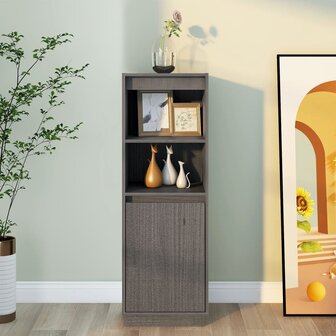 Hoge kast 37x34x110 cm massief grenenhout grijs 3
