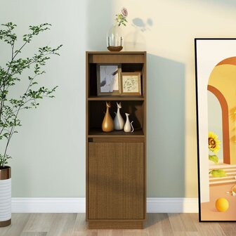 Hoge kast 37x34x110 cm massief grenenhout honingbruin 3