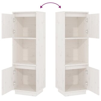 Hoge kast 38x35x117 cm massief grenenhout wit 6