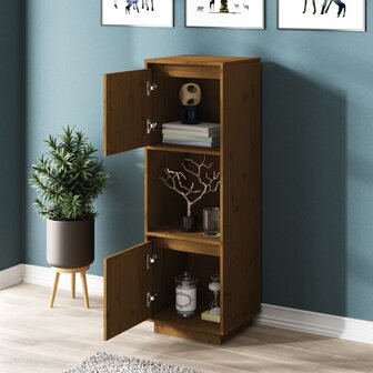 Hoge kast 38x35x117 cm massief grenenhout honingbruin 9
