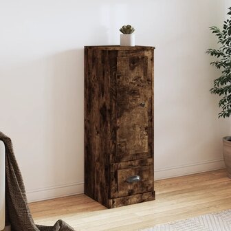 Hoge kast 36x35,5x103,5 cm bewerkt hout gerookt eikenkleurig 1
