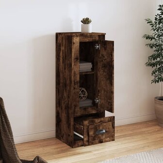 Hoge kast 36x35,5x103,5 cm bewerkt hout gerookt eikenkleurig 3