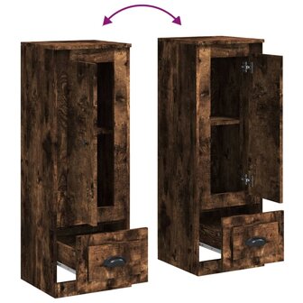 Hoge kast 36x35,5x103,5 cm bewerkt hout gerookt eikenkleurig 8