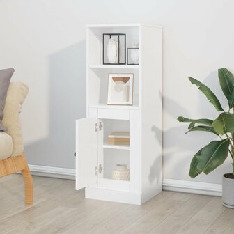 Hoge kast 36x35,5x103,5 cm bewerkt hout hoogglans wit 3