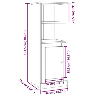 Hoge kast 36x35,5x103,5 cm bewerkt hout sonoma eikenkleurig 10