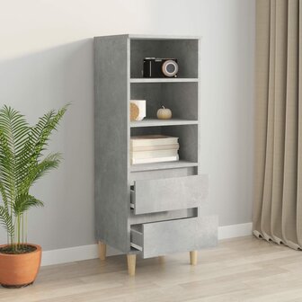Hoge kast 40x36x110 cm bewerkt hout betongrijs 6