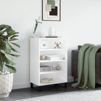 Hoge kast 57x35x90 cm bewerkt hout wit 1