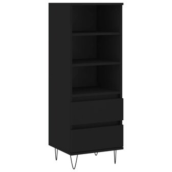 Hoge kast 40x36x110 cm bewerkt hout zwart 2