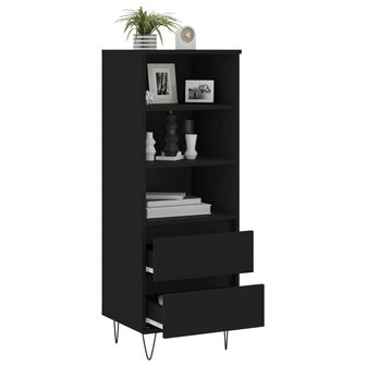 Hoge kast 40x36x110 cm bewerkt hout zwart 4