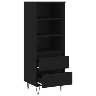 Hoge kast 40x36x110 cm bewerkt hout zwart 6