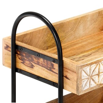 Keukentrolley 3-laags 46x30x76 cm massief mangohout 4