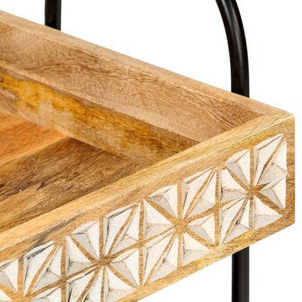 Keukentrolley 3-laags 46x30x76 cm massief mangohout 5