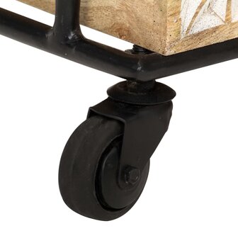 Keukentrolley 3-laags 46x30x76 cm massief mangohout 6
