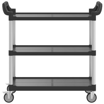 Trolley 3-laags 99x50x96 cm aluminium zwart 4
