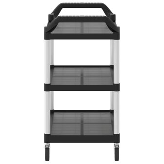 Trolley 3-laags 99x50x96 cm aluminium zwart 5