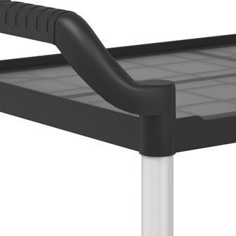 Trolley 3-laags 99x50x96 cm aluminium zwart 7