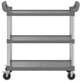Trolley 3-laags 99x50x96 cm aluminium grijs 4