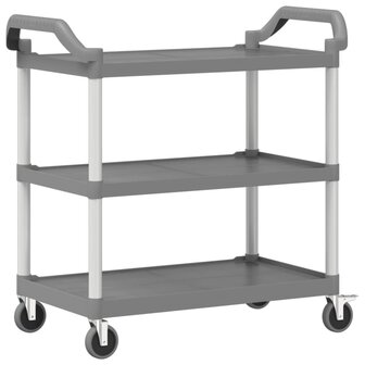 Trolley 3-laags 99x50x96 cm aluminium grijs 6