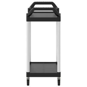 Trolley 2-laags 81x41x92 cm aluminium zwart 5