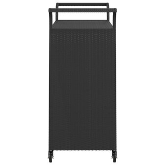 Serveerwagen met lade 100x45x97 cm poly rattan zwart 5