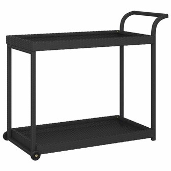 Serveerwagen 100x45x83 cm poly rattan zwart 2