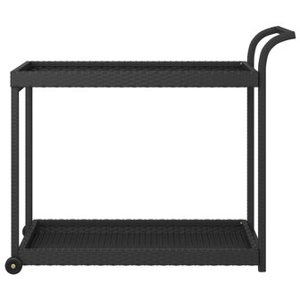 Serveerwagen 100x45x83 cm poly rattan zwart 3