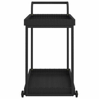 Serveerwagen 100x45x83 cm poly rattan zwart 4